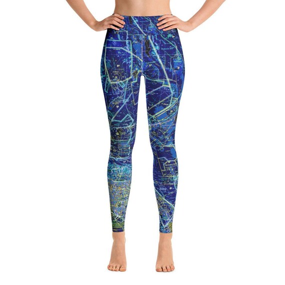 Yoga Leggings Aeronautical Chart Edition Etsy