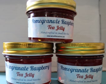 Gelatina de té de granada y frambuesa