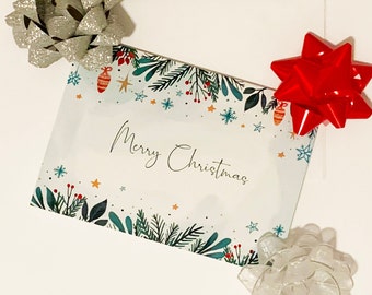 Carte de Noël personnalisée avec houx et lumières de Noël avec enveloppes, carte de Noël, papeterie de Noël