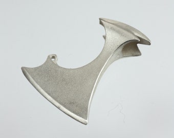 Hacha de techo de casco | Collar vikingo hecho a mano|Colgante de hacha como símbolo de estatus|Fundido en bronce y plata|Joyas para hombre|Colección Axe