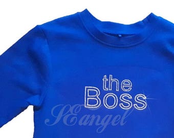 the Boss ( in rhinestones) sweaters