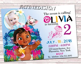 moana invitation etsy