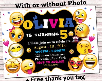 emoji invitations instant download etsy