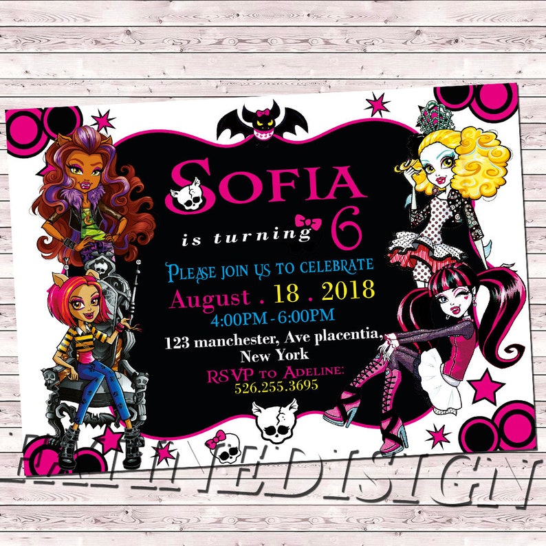 Monster High Birthday Invitation Instant Download Monster Etsy