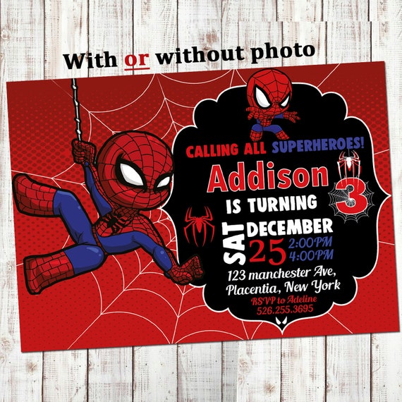 Spider-man birthday invitation spiderman birthday invitation | Etsy