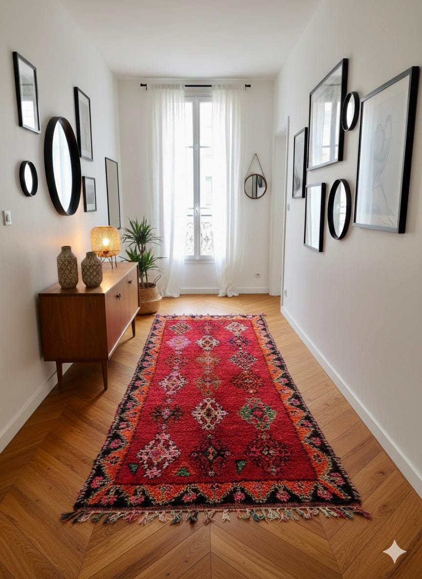 Nazar Tapis Géométrique - Salon, Chambre, Couloir - Uni Beige/Crème (80x150 cm