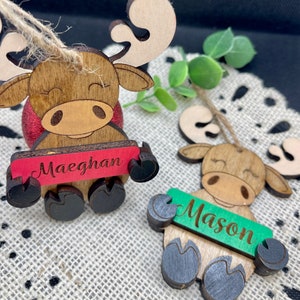 Personalized Moose Ornament/ Christmas/ Name Sign/ Holidays