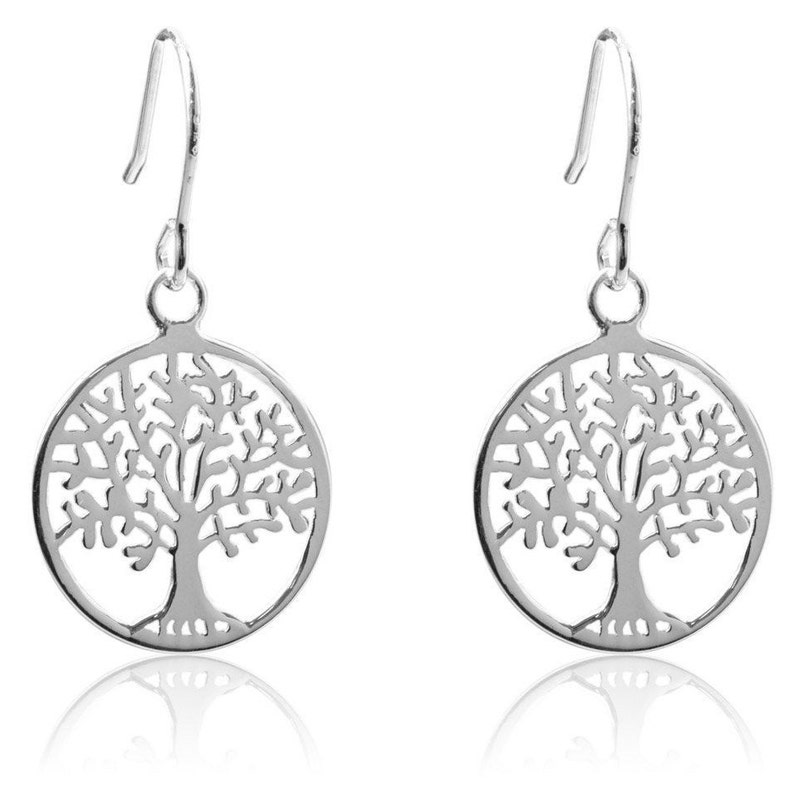 Silver 925 Silver Earrings 925 Life Tree Earrings 15 mm