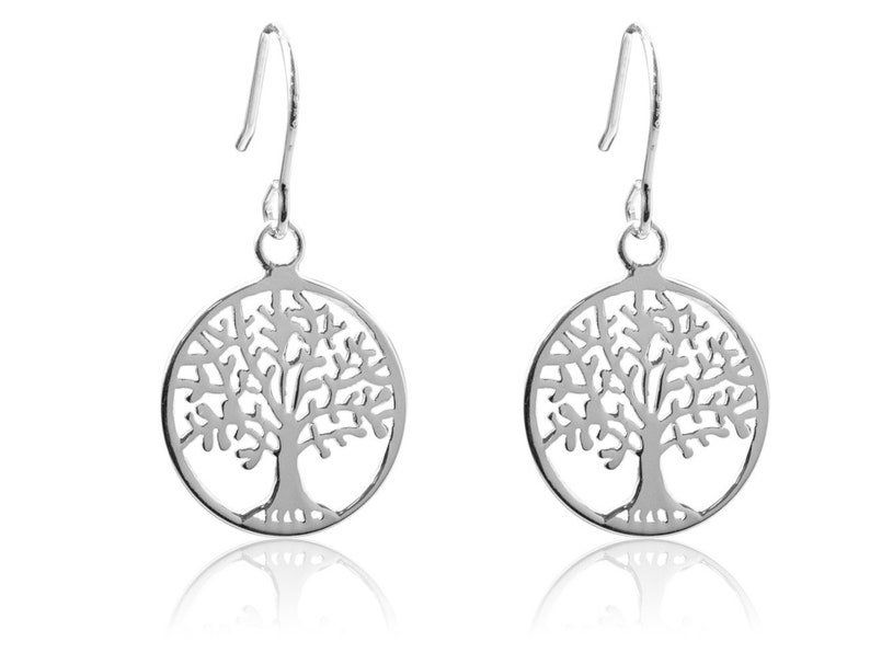 Silver 925 Silver Earrings 925 Life Tree Earrings 15 mm