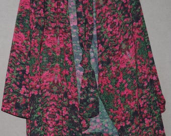 Free Flowing Asymmetrical Front Lightweight Chiffon My Personal Print Jacket, Scarf, Earrings, Mask