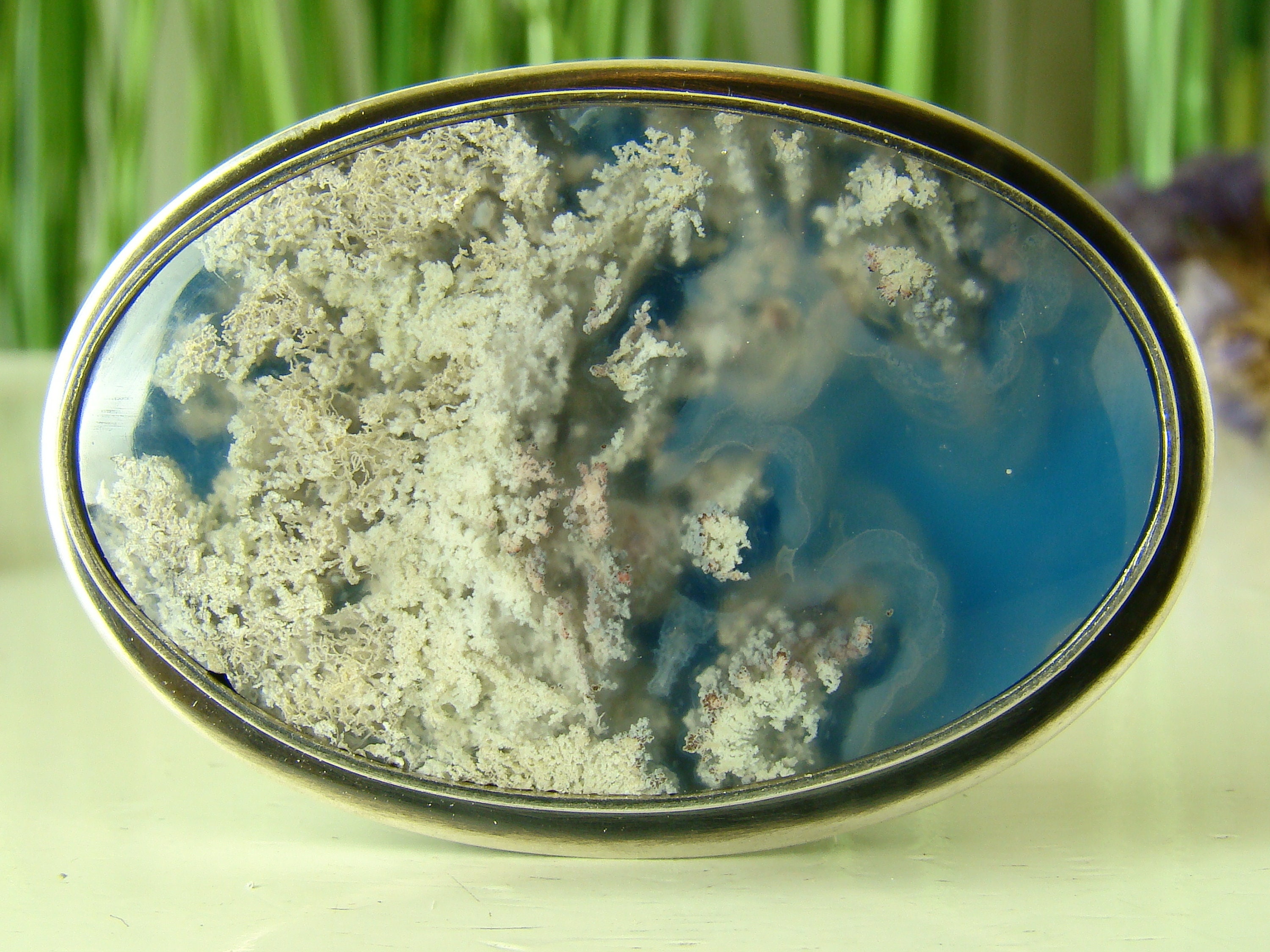 Moss Agate Ring Sterling Silver 925 Oxidised Handmade | Etsy