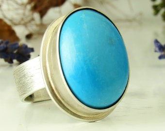 Turquoise Ring, Sterling Silver 925,Oxidised,Handmade,Coctail Ring,Statement Rings