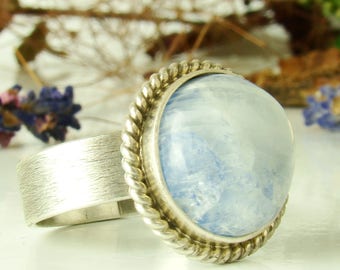 Moonstone Jasper Ring, Sterling Silver 925,Oxidised,Handmade,Coctail Ring,Statement Rings