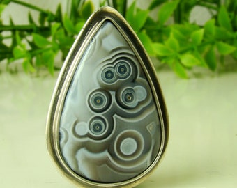 Ocean Jasper Ring Sterling Silver 925 Handmade Coctail Ring Statement Rings