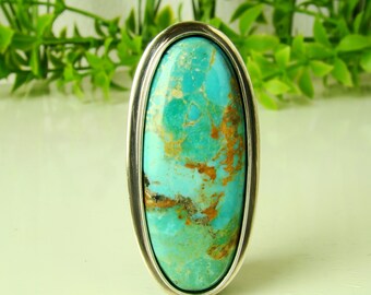 Turquoise Ring  Sterling Silver 925   Handmade  Coctail Ring  Statement Rings