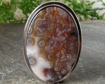 Ocean Jasper Ring, Sterling Silver 925,Oxidised,Handmade,Coctail Ring,Statement Rings
