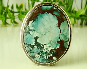 Turquoise Ring  Sterling Silver 925   Handmade  Coctail Ring  Statement Rings