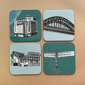 Set of 4 Newcastle Upon Tyne Landmarks Coasters