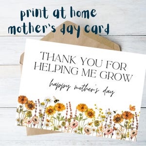 Cartão de Dia das Mães - Download Digital - Para Imprimir - Doce e Amoroso