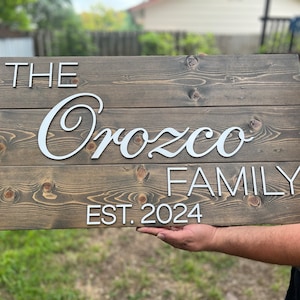 Personalized Family Name Wood Sign - Established Date