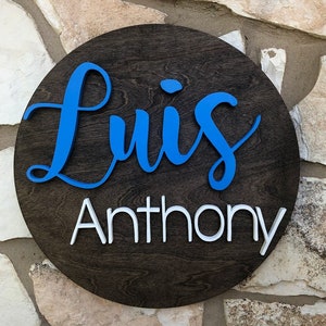 12" Custom Round Name Sign|Nursery Decor|Nursery Name Sign|Wood Cutout|Personalized Wall Decor|UNLIMITED LETTER name sign