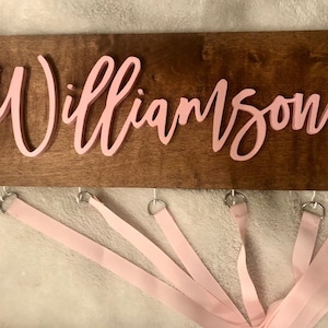 20x8&quot; Large Bow Holder Name Sign|Nursery Decor|Wood Cutout|Personalized Wall Decor|Name Cutout