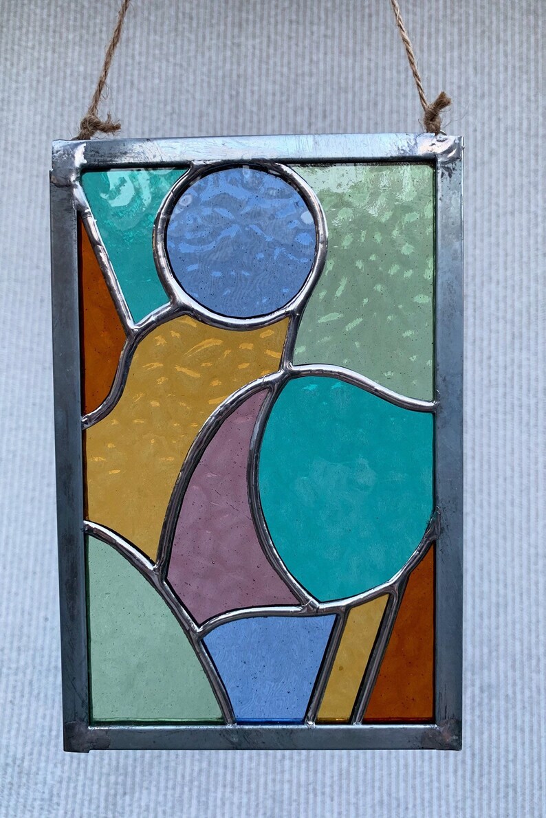 Stained Glass Geometric Panel Geometric Art Etsy