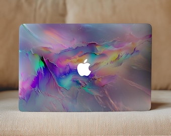 Naklejka Polar Northern Lights na MacBooka Pro 16 cali, 14 cali, M4, M3, M5, Neo Air 13, 15, M1 2023, abstrakcyjny wzór usterki, kolorowa winylowa okładka