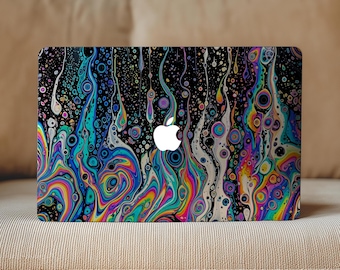 Vinilo adhesivo abstracto psicodélico Rainbow Fluid Art para MacBook Pro de 16 y 14 pulgadas, Neo Air de 15 y 13 pulgadas, M5, M4, M3, M2 y M1 (A2992, A3428).