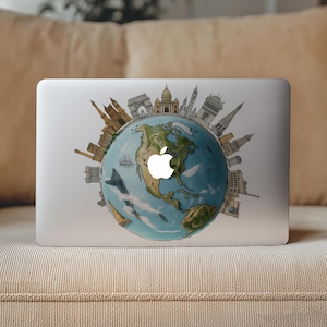 World Travel Map Macbook Pro 16 City Painting Mac 2023 Decal Retina 13 Clear 12 Inch Laptop Air 15 Skin A2289 Cover Vinyl 2020 A1502 Sticker