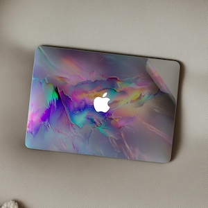 Polar Northern Lights Skin MacBook Pro 16 inch 14" M4 M3 M5 Neo Air 13 15 M1 2023 Sticker Abstract Glitch Design Decal Colored Vinyl Cover image 5