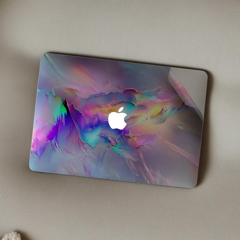 Polar Northern Lights Skin MacBook Pro 16 inch 14" M4 M3 M5 Neo Air 13 15 M1 2023 Sticker Abstract Glitch Design Decal Colored Vinyl Cover image 5