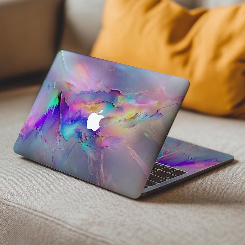 Polar Northern Lights Skin MacBook Pro 16 inch 14" M4 M3 M5 Neo Air 13 15 M1 2023 Sticker Abstract Glitch Design Decal Colored Vinyl Cover image 7