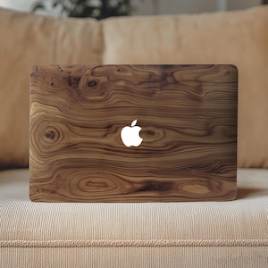 Macbook Wood Laptop Stickers MacBook Air 15&quot; A3114 14 Pro A2442 16 in A3403 M3 M1 2021 M4 2024 Skin Decal Rustic Walnut Texture Gift for Him