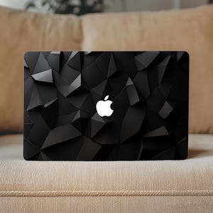 Black Abstract Print Macbook Pro 14 Inch M3 Geometric A2442 Mac Book Air 13" Skin Retina 15" Cover 16 Pro M4 Decal 16 Sticker 11 Clear Vinyl
