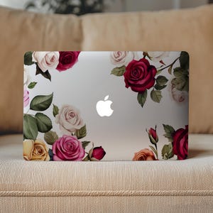Roses MacBook Decal Macbook Pro 13 Skin Vintage Roses Apple Macbook Pro 15 Macbook Air 11 Inch Mac Book Air Sticker Macbook 16 Decal Vinyl