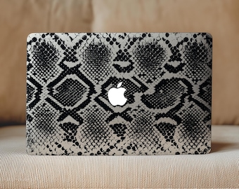 Black Snakeskin MacBook Air 15 13 inch Clear Skin Pro 16 14in M5 M4 M3 M2 M1 Neo Dark Reptile Pattern Vinyl Cover 2026 2025 2020 A3449 A1707