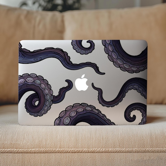 Octopus Tentacles MacBook Pro 16 14 inch Transparent Skin Neo Air 15 13" M5 M4 M3 M2 M1 Classy Sea Print Vinyl Sticker 2026 2020 A2991 A3449