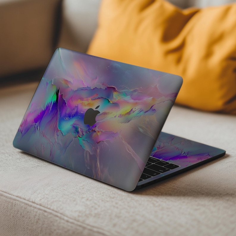 Polar Northern Lights Skin MacBook Pro 16 inch 14" M4 M3 M5 Neo Air 13 15 M1 2023 Sticker Abstract Glitch Design Decal Colored Vinyl Cover image 8