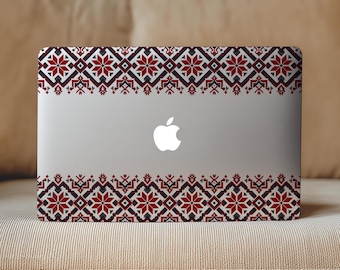 Folk Art Geometrische MacBook Air 15 Zoll Haut Klar Vinyl Macbook Pro 16.2 14 13 Zoll M5 M4 M3 M2 Neo Aufkleber Vyshyvanka Muster 2025 2020 A3241