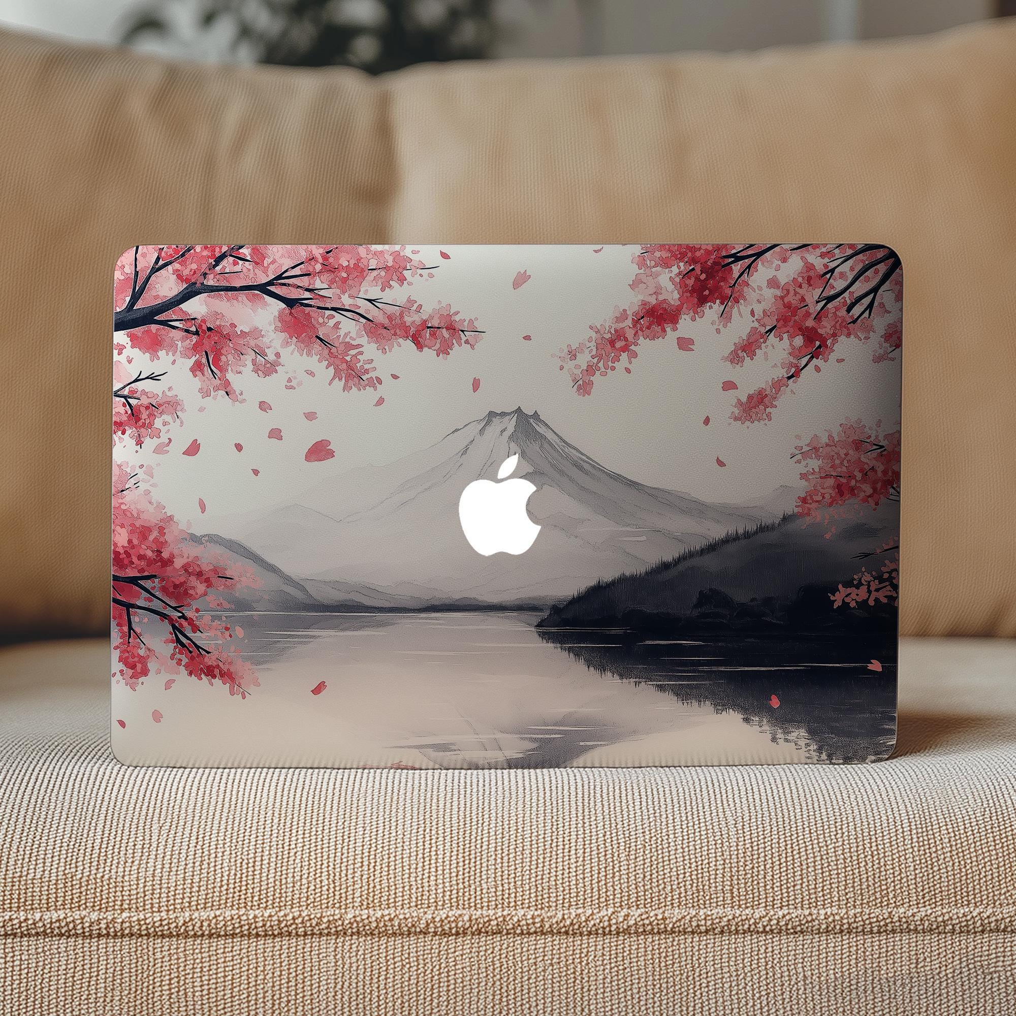 Fuji View MacBook Air 13 15 Skin Sakura Flowers Watercolor Fuji View MacBook Air 13 15 Skin Sakura Flowers Watercolor