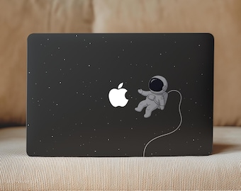 Funda de vinilo transparente minimalista oscura con diseño de astronauta para MacBook Pro de 16 y 14 pulgadas, compatible con MacBook Air de 15 y 13 pulgadas (modelos M5, M4, M3, M2, M1), Neo Wrap, estampado estrellado (modelo 2025, A3426).