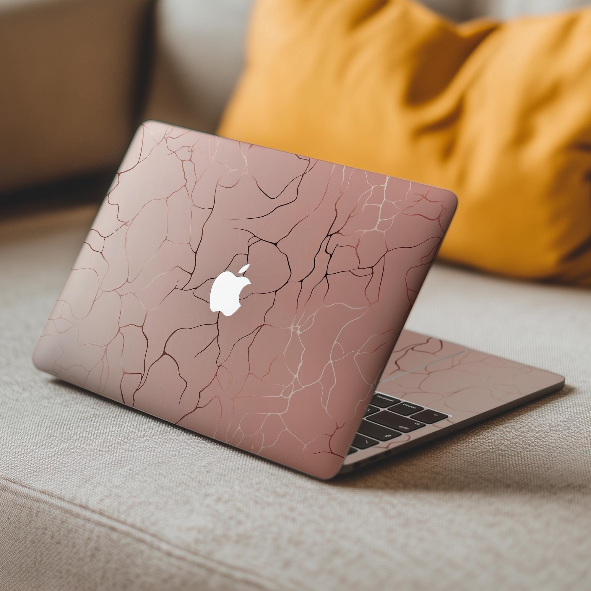 ローズゴールドマーブルデザイン MacBook Pro 14 16 デカール Mac Book