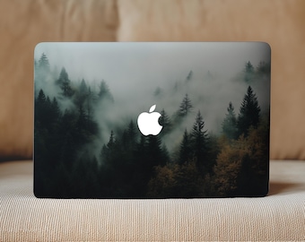 Foggy Mountain Skin Macbook Pro 14 16 In M5 M4 Forest Haze Mac Book Air Cover 15" M3 M2 13 Neo sticker herfst 2024 budget cadeau vinyl Scandinavisch