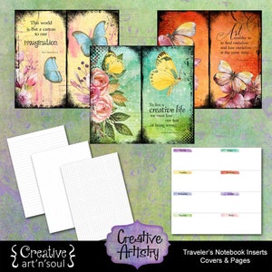 Printable Traveler's Notebook Inserts and Covers, Creative Artistry