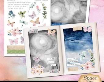 Printable Junk Journal Fussycuts, Space for Dreams