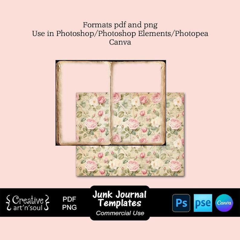 Junk Journal Templates, Book Page Borders 11