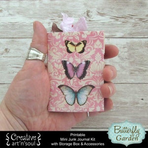 Printable Mini Junk Journal Kit, Digital Journal Kit, Junk Journal, Butterfly Garden image 4