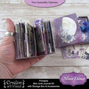 MoonDance Printable Mini Junk Journal, Mini Journal, Junk Journal Pages and Elements, Digital Download