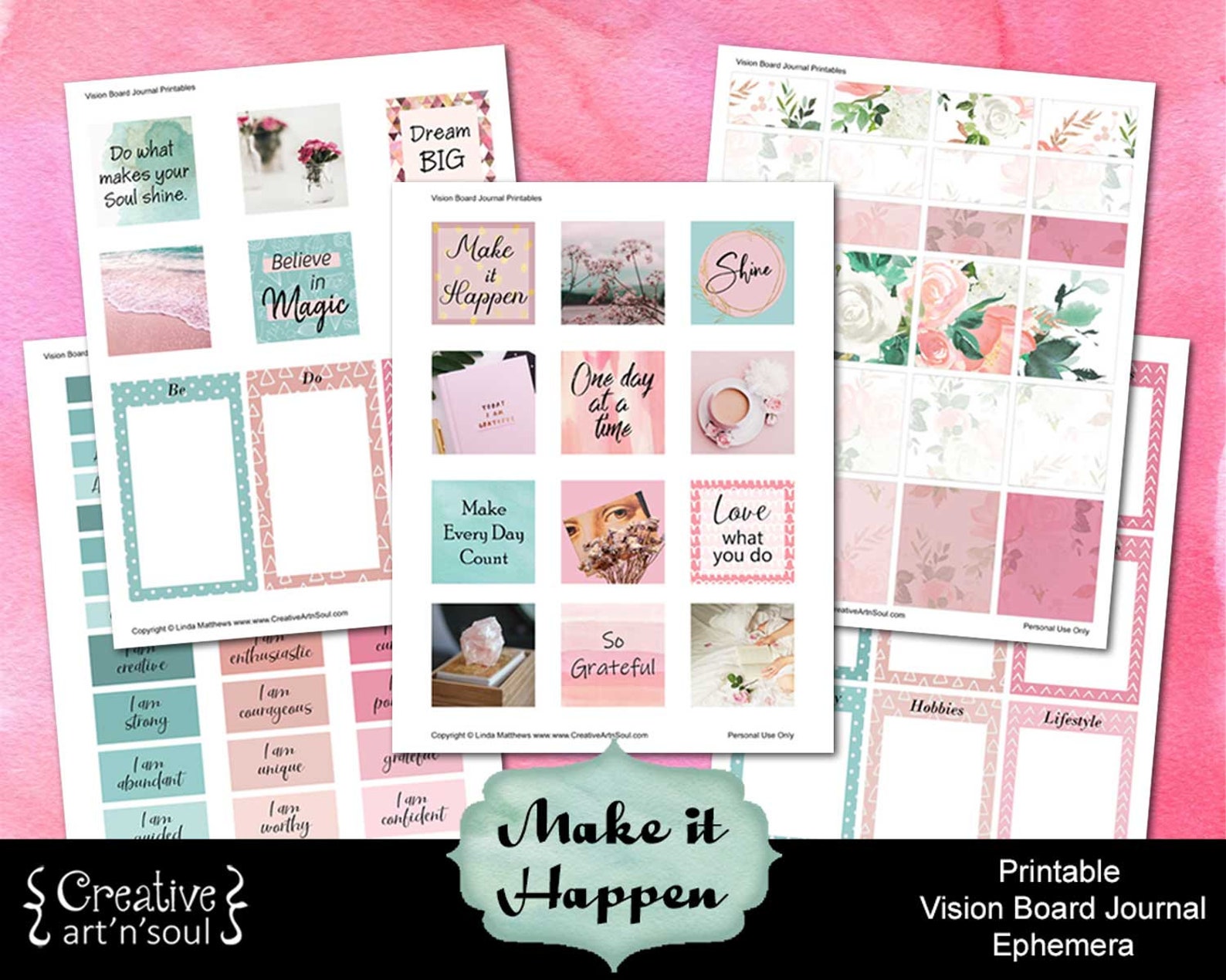 Printable Vision Board Journal Kit Printable Bullet Journal | Etsy